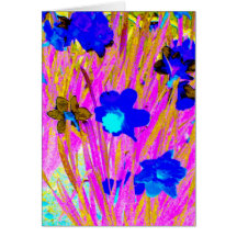 'Pink Daffodils' Blank Greeting Card