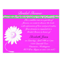 Pink Daisy Bridal Shower Invitation