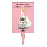 Pink Damask Bridal Shower Cake Topper