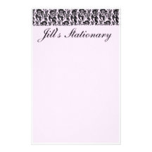 Pink Damask Stationery