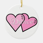 Pink Dance Hearts One-Sided Ornament