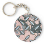 Pink Diamond Plate Metal keychains