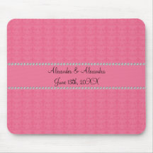 Pink diamond wedding favours mousemats