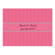 Pink diamond wedding favours post cards
