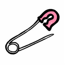 Pink Diaper Pin Acrylic Cut Out