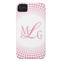 Pink Dots Monogram Case Case-Mate iPhone 4 Case