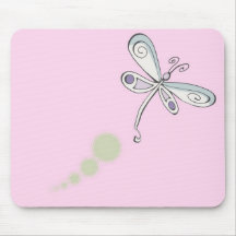 Pink Dragonfly Mousepad