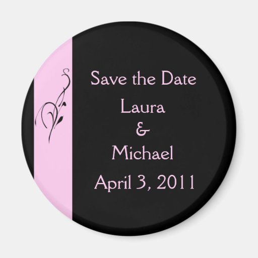 Pink Elegance Wedding Round Magnet