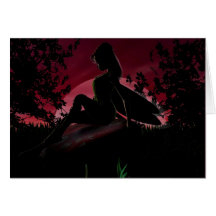 Pink Fairy Night Siluetts Cards
