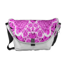 Pink Faux Smocked Satin Rickshaw Messenger Bag
