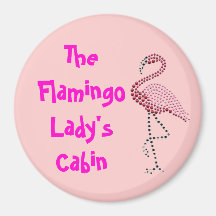 Pink Flamingo Stateroom  Door Marker Fridge Magnet