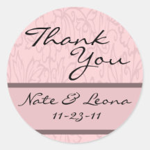 Pink Floral Envelope Seal Stickers