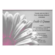 Pink Floral Highlights Post Wedding Brunch Invite