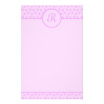 Pink Floral Monogram Initial Stationery