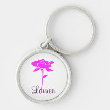 Pink Floral Personalised Keychain