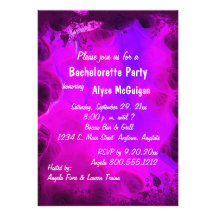 Pink Floral Swirl Bachelorette Party Invitation