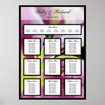 Pink Floral Wedding Table Seating Plan Print