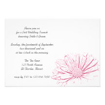 Pink Flower Effect Post Wedding Brunch Invitation