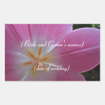 Pink Flower Wedding Sticker