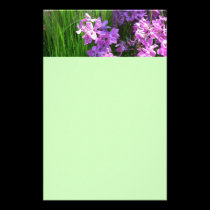 Pink Flowers and Grass Stationery stationery