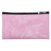 Pink Flowers Cosmetic Bag