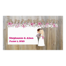 Pink Flowers Country Western Place Cards Business Card