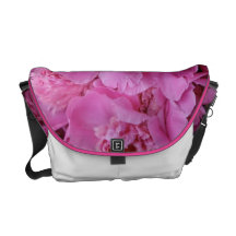 Pink flowers messenger bag