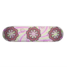 Pink Flowers Skateboard