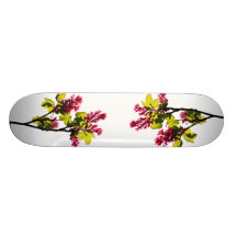 Pink flowers skateboard