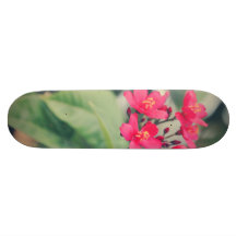 Pink flowers skateboards