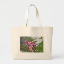 pink flowers tote bag