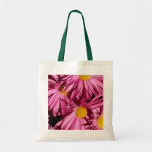 Pink Flowers Tote Canvas Bags