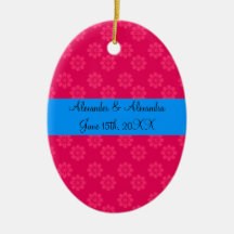 Pink flowers wedding favours christmas ornaments