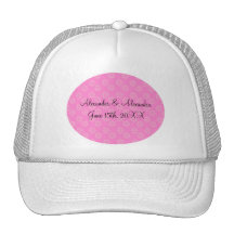 Pink flowers wedding favours hats