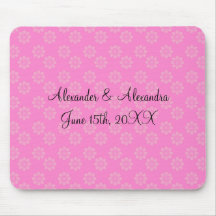 Pink flowers wedding favours mouse mats
