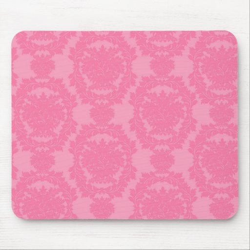 pink formal damask pattern mouse pads