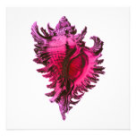 Pink Fuscia Sea Shell Modern Wedding Invitation