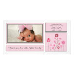 Pink Garden Baby Girl Thank You Photo Card