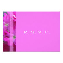 Pink garden flower RSVP wedding respond cards