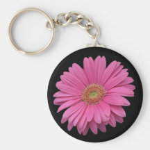 Pink Gerbera Daisy Key Chains