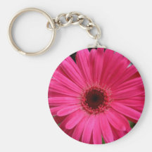 Pink Gerbera Daisy Keychain
