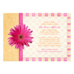 Pink Gerbera Daisy Orange Bridal Shower Invitation