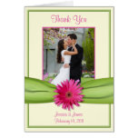 Pink Gerbera Daisy Wedding Thank You Card