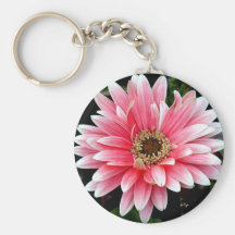 Pink Gerbera Keychain
