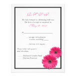 Pink Gerbera with Black Border Response Card Announcements