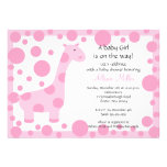 Pink Giraffe Baby Shower Invitation