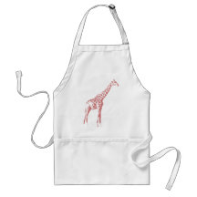 Pink Giraffe Sketch Aprons