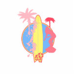 Pink Girl Surf logo Photo Cut Outs