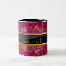 Pink Glitter Sequin Disco Glitz Coffee Mug Cup