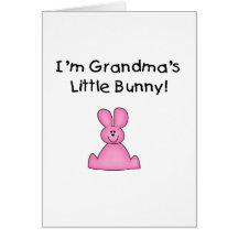 Pink Grandma's Little Bunny T-shirts and Gifts Greeting Cards